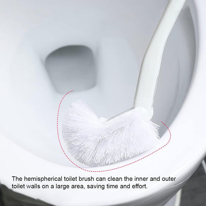 Baffect Curved Toilet Brush Plastic Long Antislip Grip Handle Toilet Cleaning Brushes Strong Decontamination Hanging Portable Toilet Bowl Brush Bathroom Accessories