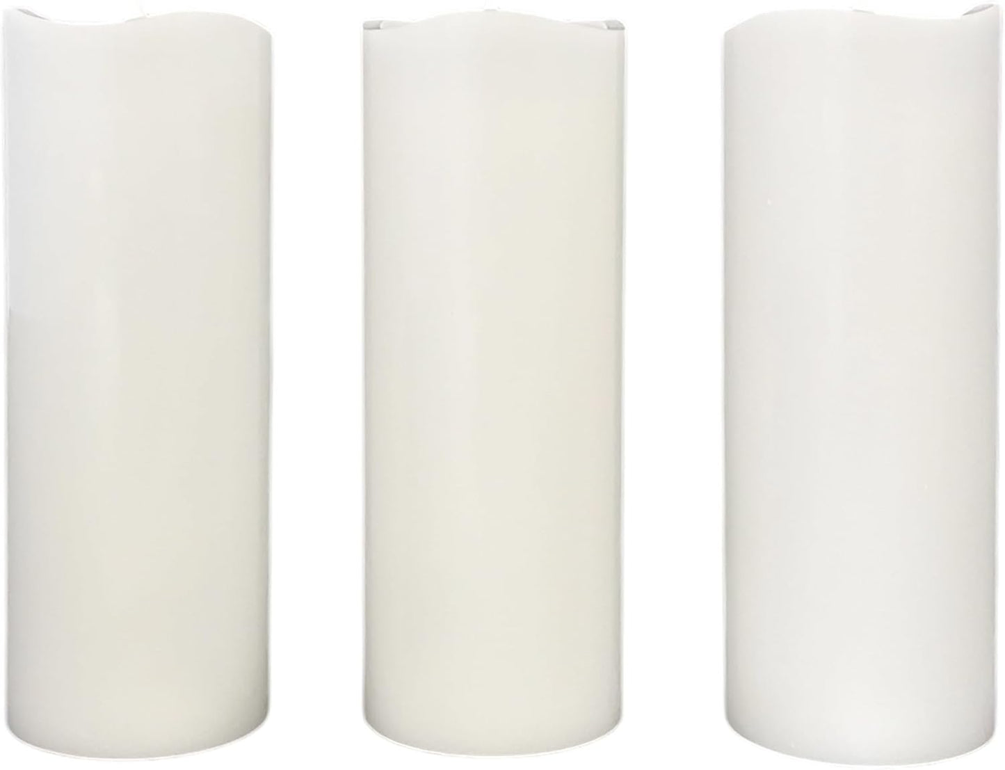 Stonebriar 6 Count White Real Wax 3x3 Flameless LED Pillar Candles with Remote and Timer