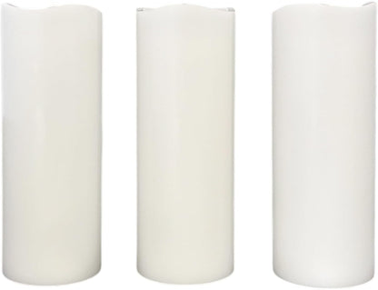 Stonebriar 6 Count White Real Wax 3x3 Flameless LED Pillar Candles with Remote and Timer