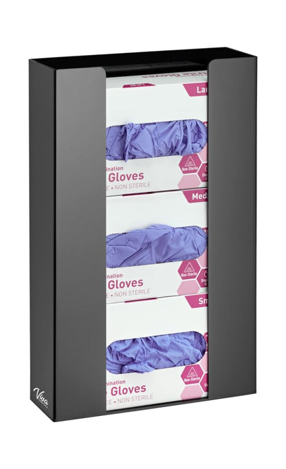 AdirMed VivaEssentials Double Glove Box Holder, Wall Mount or Free Standing Black Acrylic Glove Holder