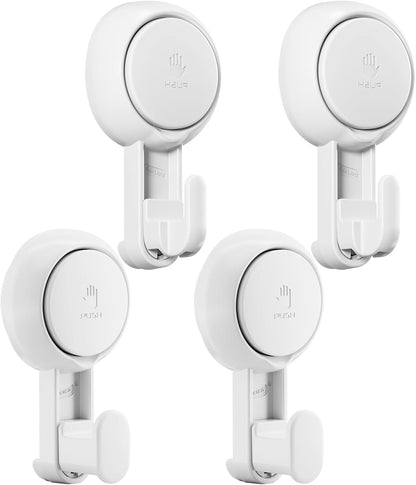 TAILI Suction Cup Razor Holder in Shower 2 Pack, Towel, Loofah, Shaver Holder for Bathroom Wall, Powerful Suction Cup Shower Hooks, Easy to Install and Reuse, White
