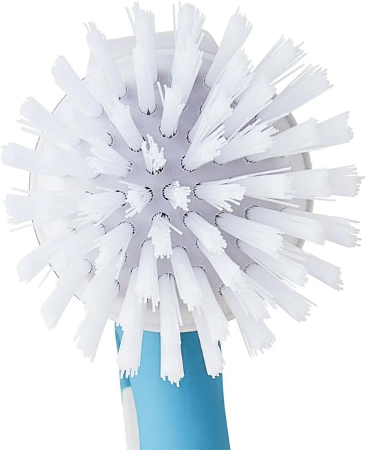 Non-Slip Grip Small Handy Scrubber, Blue – Compact Handheld Cleaning Brush for Sink, Counter, Tile and Tub, Durable Bristles for Everyday Household Scrubbing