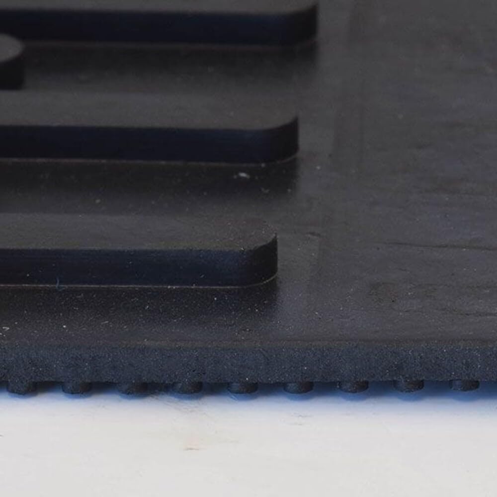 Notrax 340 Soil Guard™ Rubber Scraper Entrance Mat, Outdoor Natural Rubber Doormat for Indoor or Outdoor Heavy-Duty Use, Beveled Edges, 2' x 3', Black, 340S0023BL