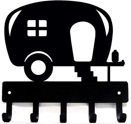 Camper Key Rack Holder Small 6 inch; RV Accessories | 5 Hooks, Made in USA, Gift for Small Spaces