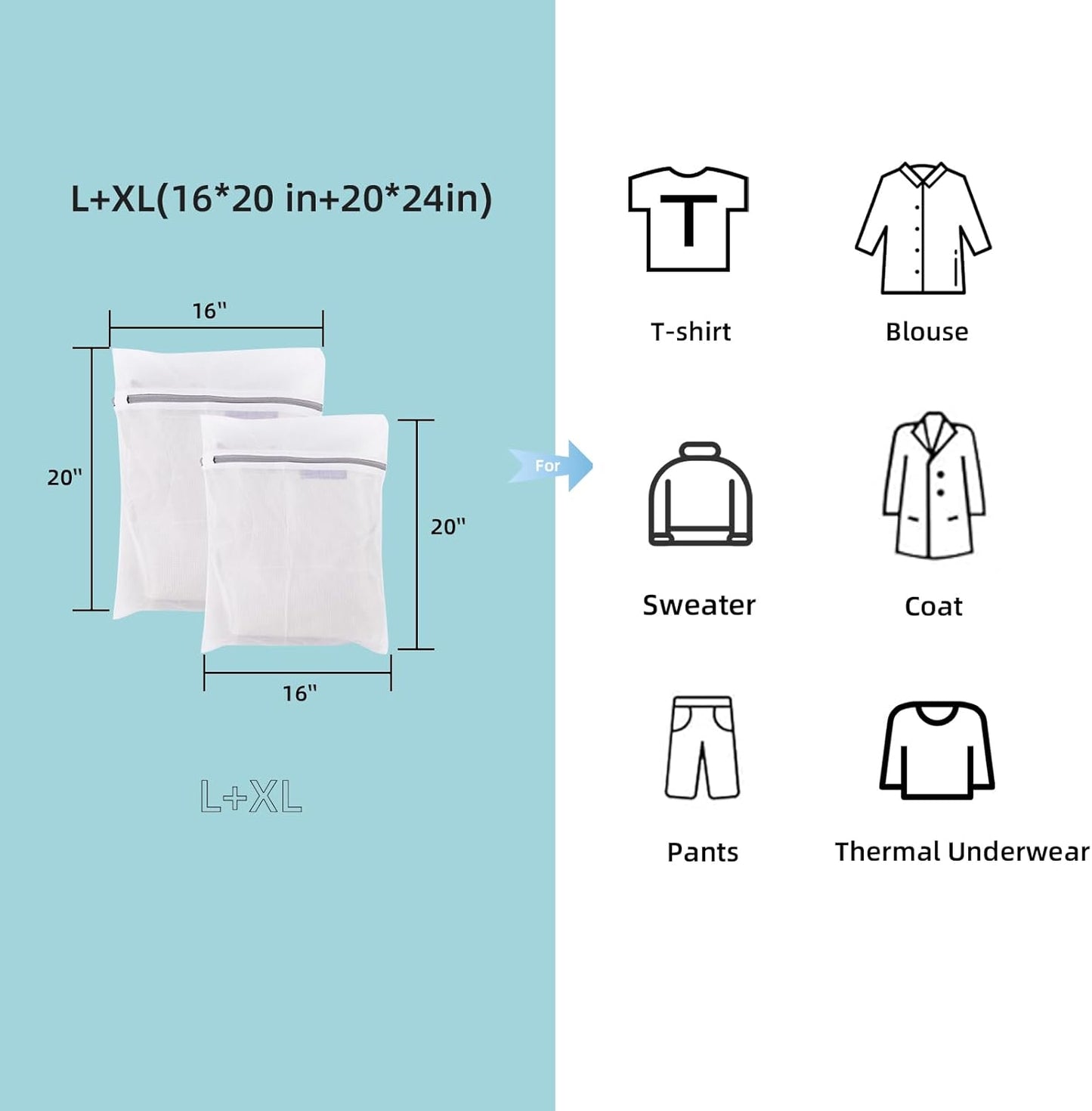 GOGOODA Mesh Laundry Bags for Delicates Durable Protective Wash Bags | Travel Storage Bags for Intimates Lingerie, 3PCS（3XXL）
