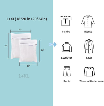 GOGOODA Mesh Laundry Bags for Delicates Durable Protective Wash Bags | Travel Storage Bags for Intimates Lingerie, 3PCS（3XXL）
