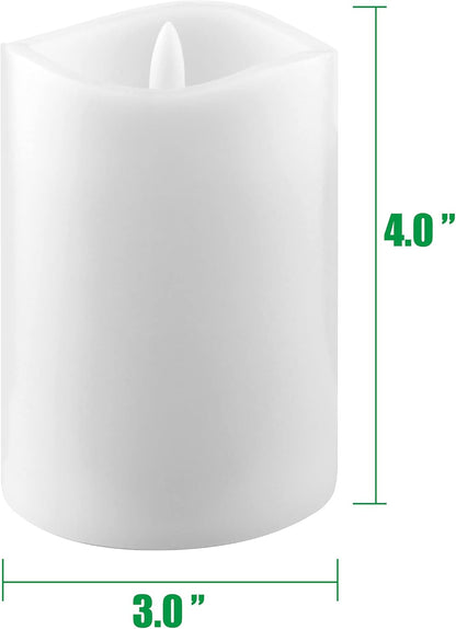 Stonebriar 6 Count White Real Wax 3x3 Flameless LED Pillar Candles with Remote and Timer