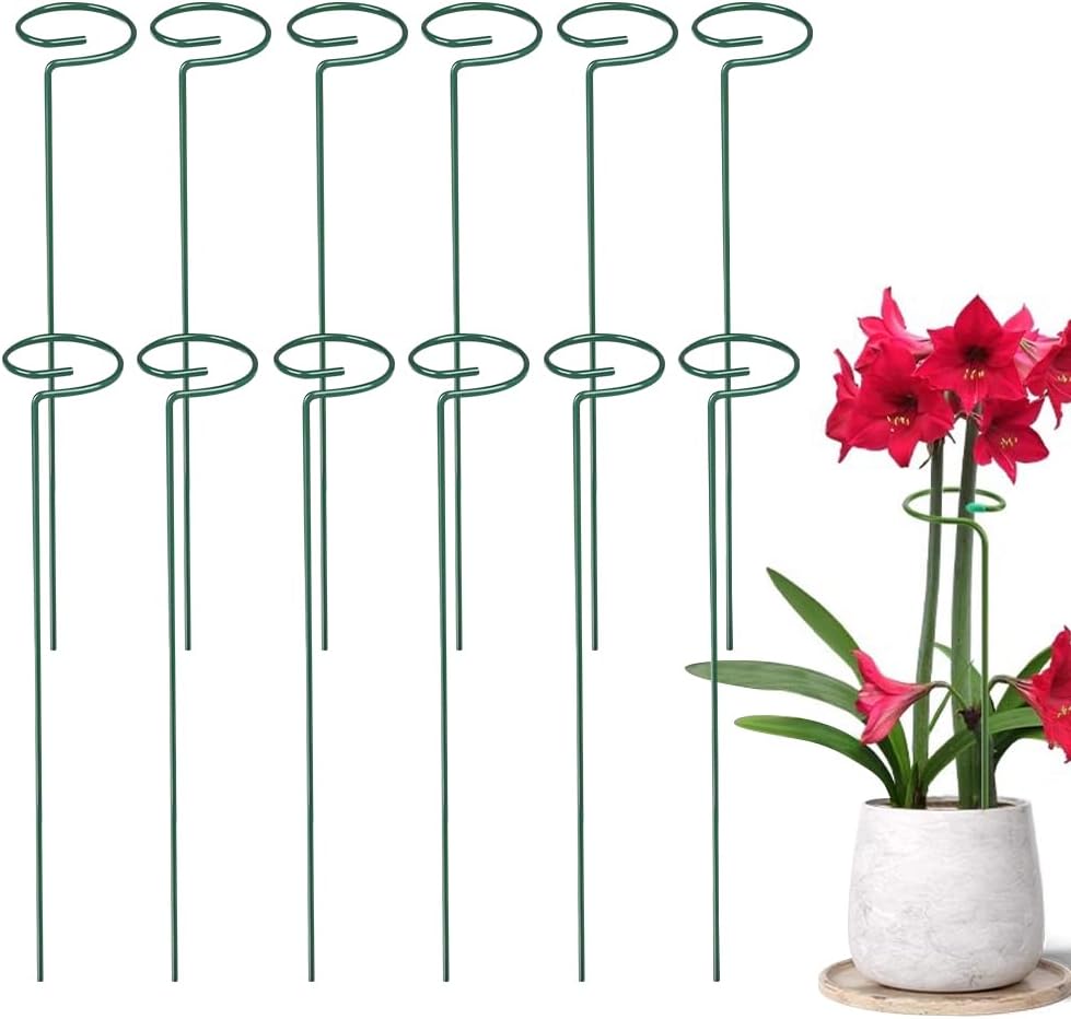 4/8/12 Pack Plant Stakes, 16/24/36 Inch Plant Support Stakes, 2025 New Plant Sticks Support, Flower Stakes for Plants Peony, Tomato Seedling, Marigold, Amaryllis, Sapling, Coreopsis (16 Inch-4 Pack)