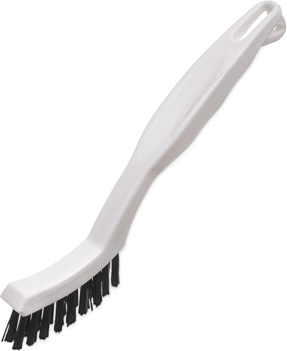SPARTA Flo-Pac Grout Brush with Nylon Bristles, Scrubber with Handle for Bathroom and Kitchen Tile, 8", White
