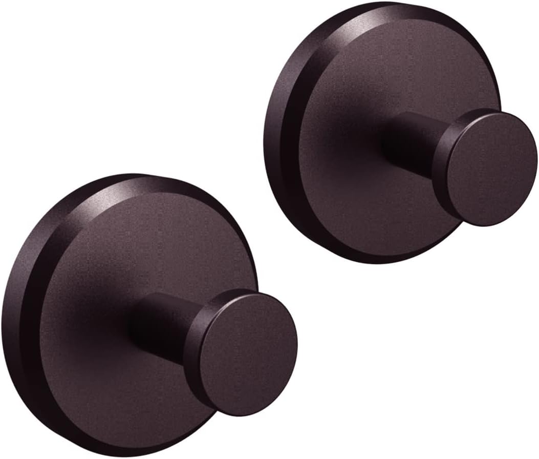 HOME SO Suction Cup Hooks for Shower & Bathroom Towel Holder 2-Pack – Suction Cups Hooks for Hanging Towels, Robes, & Coats - Tiles, Glass Door or Mirror – Shower Hooks & Towel Hooks Organizer - Black