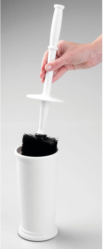mDesign Metal Freestanding Slim Toilet Bowl Brush and Holder