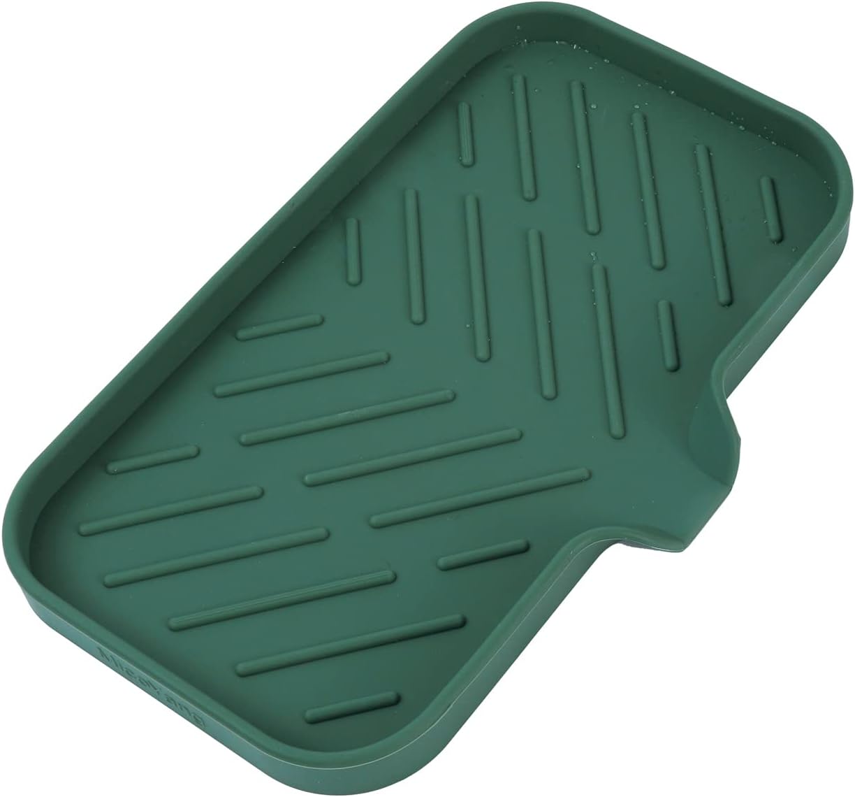 MicoYang Silicone Bathroom Soap Dishes with Drain Spout-Bathroom and Kitchen Sink Organizer,Sponge Holder,Dish Soap Tray,Perfect for Dispenser,Scrubber,Bottle,Cup on Sink or Counter-Coffee 4.9"×3.2"