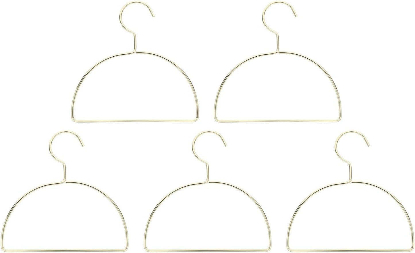 5pcs Wall-Mounted Semicircle Clothes Drying Rack in Golden Iron, Easy Assembly Scarf Organizer Hanger Prevents Slipping for Bedroom and Laundry Room Use