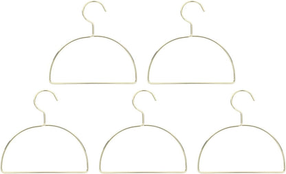 5pcs Wall-Mounted Semicircle Clothes Drying Rack in Golden Iron, Easy Assembly Scarf Organizer Hanger Prevents Slipping for Bedroom and Laundry Room Use