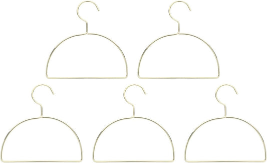5pcs Wall-Mounted Semicircle Clothes Drying Rack in Golden Iron, Easy Assembly Scarf Organizer Hanger Prevents Slipping for Bedroom and Laundry Room Use