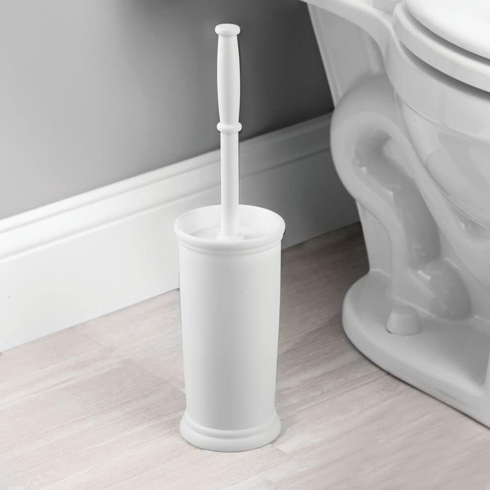 mDesign Metal Freestanding Slim Toilet Bowl Brush and Holder