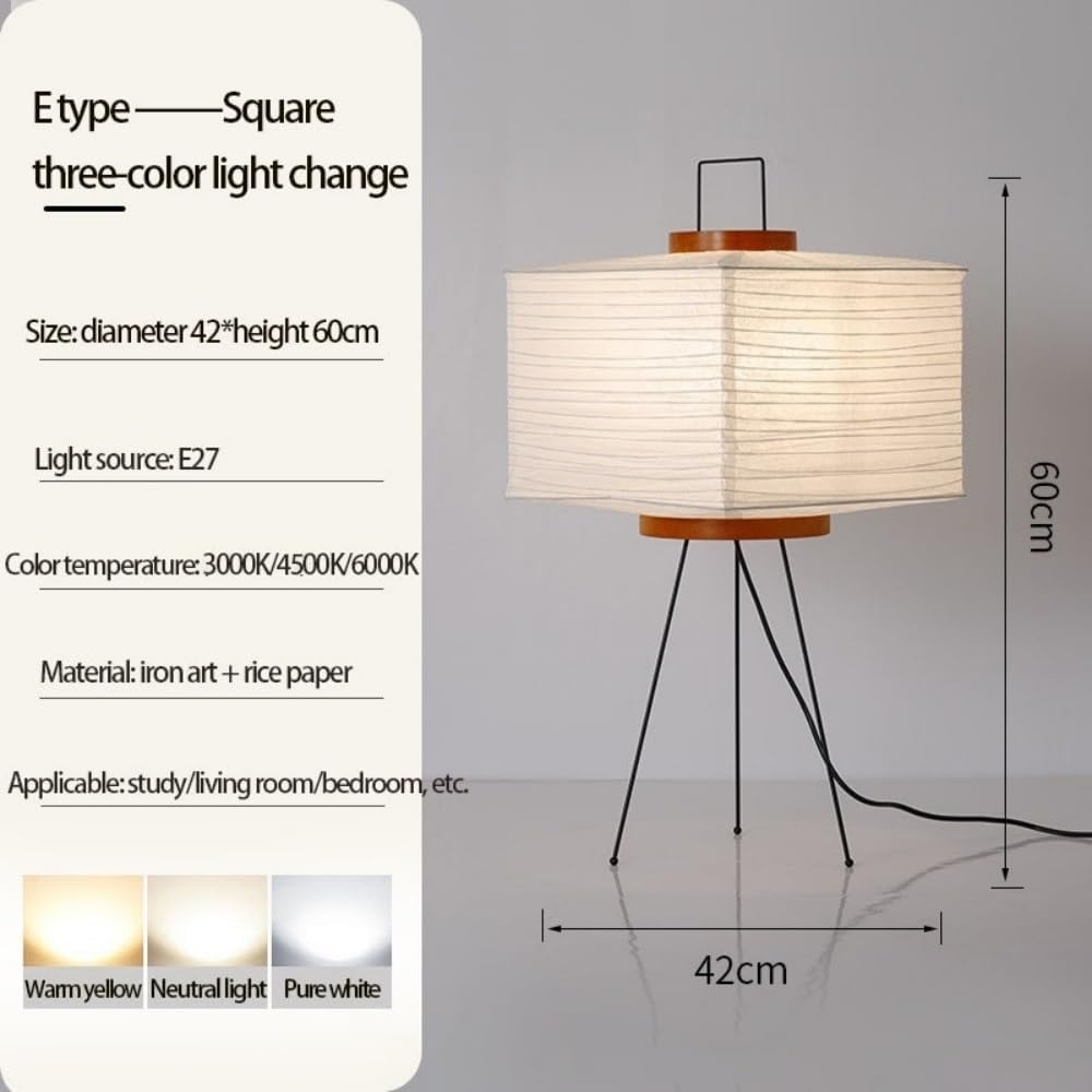 Floor Lamp Modern Dimmable Japanese Rice Paper Lantern Lamp Rice Paper Floor Lamp(A)