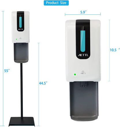 Automatic Foam Soap Dispenser Touchless Wall Mounted, USB-C Rechargeable with Smart Screen Temperature Display & Ambient Light, 7 Adjustable Levels, 16.9 oz for Kitchen Bathroom Commercial,White