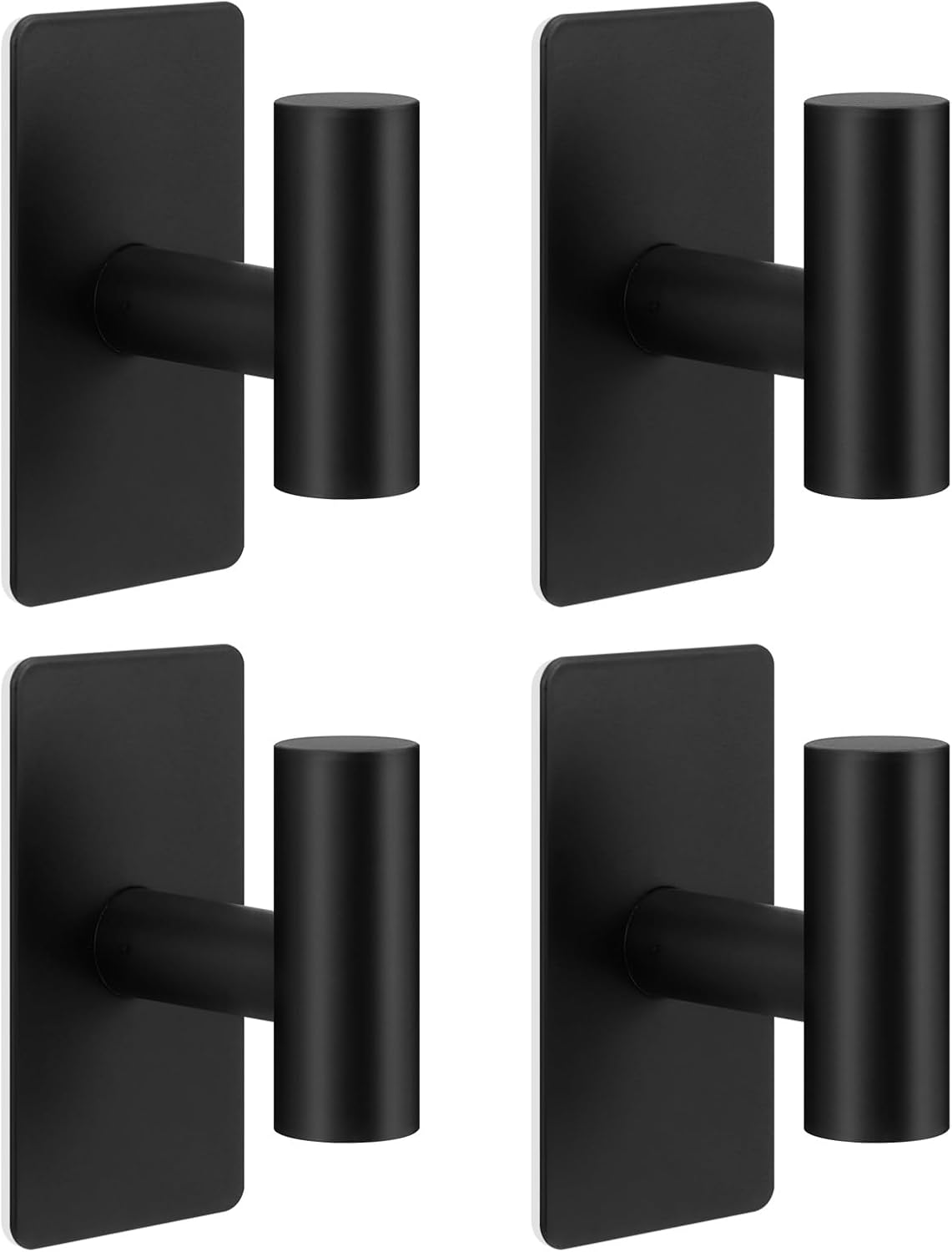NearMoon Adhesive Hooks - Premium Stainless Steel Shower Holder Wall Hooks Heavy Duty Robe Towel Hangers Stick on Wall for Bathroom Kitchen (Brushed Nickel)
