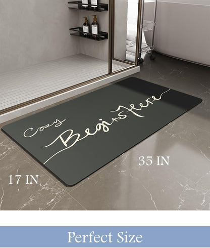 MontVoo-Bath Mat-Bathroom Mat Rug Non Slip Super Absorbent Stain Resistant Quick Dry Thin Bath Rug-Bath Mats for Bathroom Floor Bathtub Vanity-Bathmat Bath Rug Easy Care-17"x27" Grey