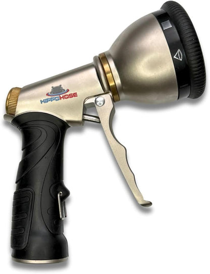 Heavy Duty Metal Garden Hose Sprayer Nozzle (9 Spray Pattern) - 3/4" Standard Fit - NO Leak - Rust Proof - Sprayer Nozzle for Outdoor Garden Hose - 9 Adjustable Pattern Sprinkler Head
