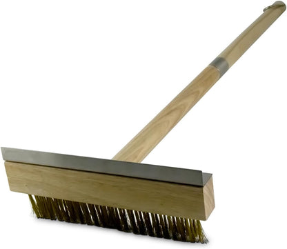 Premium Wooden Broom with Wire Bristle - Heavy Duty Cleaning Tool for Outdoor and Indoor Use, Perfect for Patio, Garage, and Kitchen
