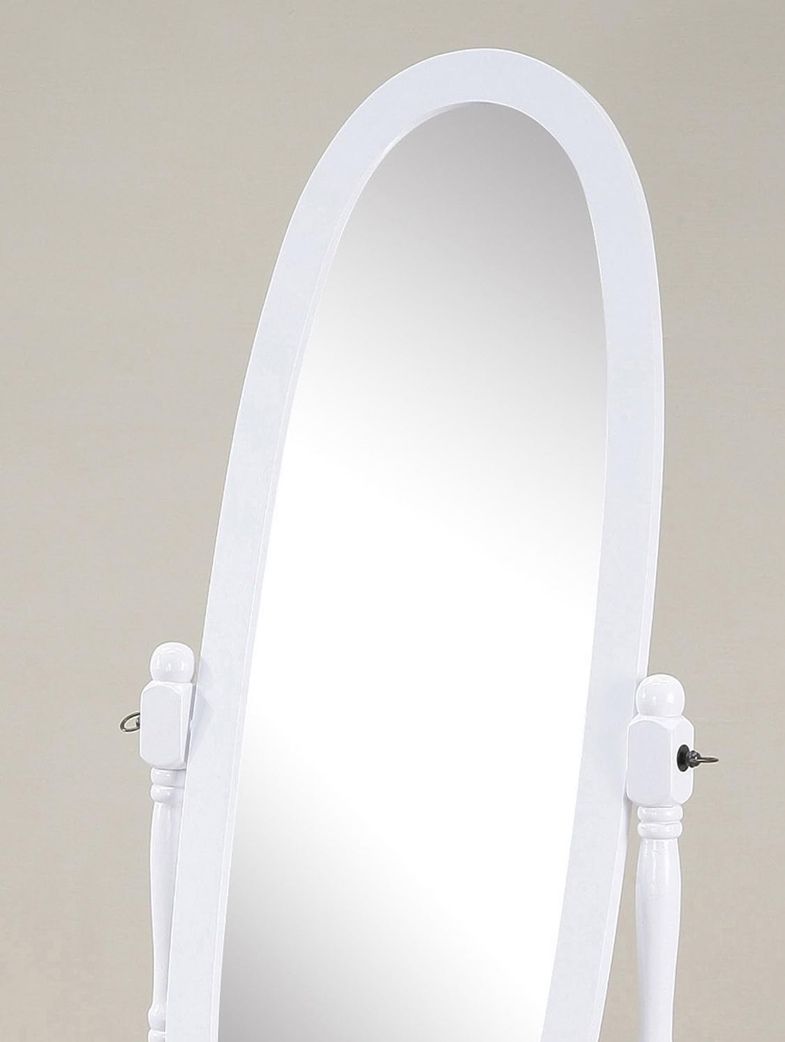 Full Length Mirror with Stand - Traditional Queen Anna Cheval Style in Solid Wood, Freestanding Adjustable Tilting Oval Glass for Bedroom & Dressing Room (Cherry)