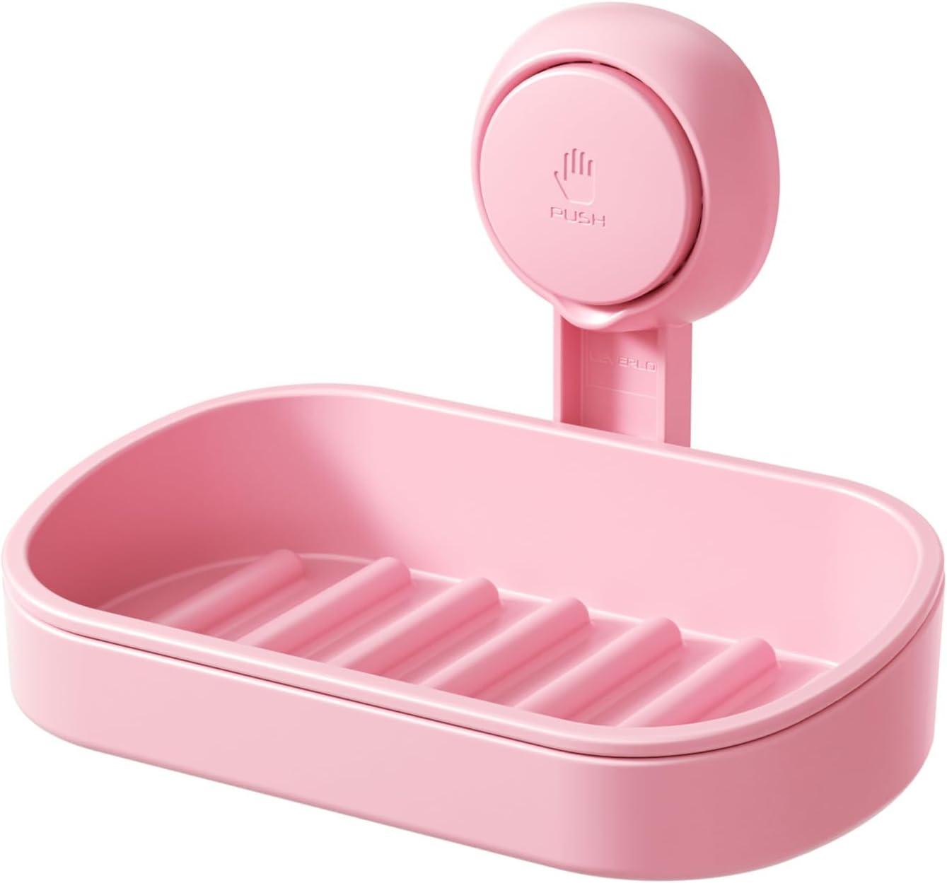 LEVERLOC Soap Dish Holder for Shower Suction Cup Wall Mounted Self Draining NO-Drilling Removable Bar Soap Sponge Holder for Bathroom Bathtub Kitchen Sink Waterproof Strong Vacuum Suction Adhesion