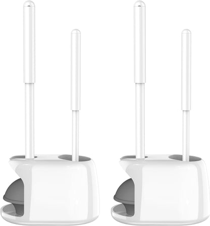 SetSail Toilet Brush and Plunger Set, Semi-Hidden Toilet Plungers Heavy Duty Toilet Bowl Brush and Holder for Bathroom Toilet Plunger and Brush Set for Deeply Cleaning - Black