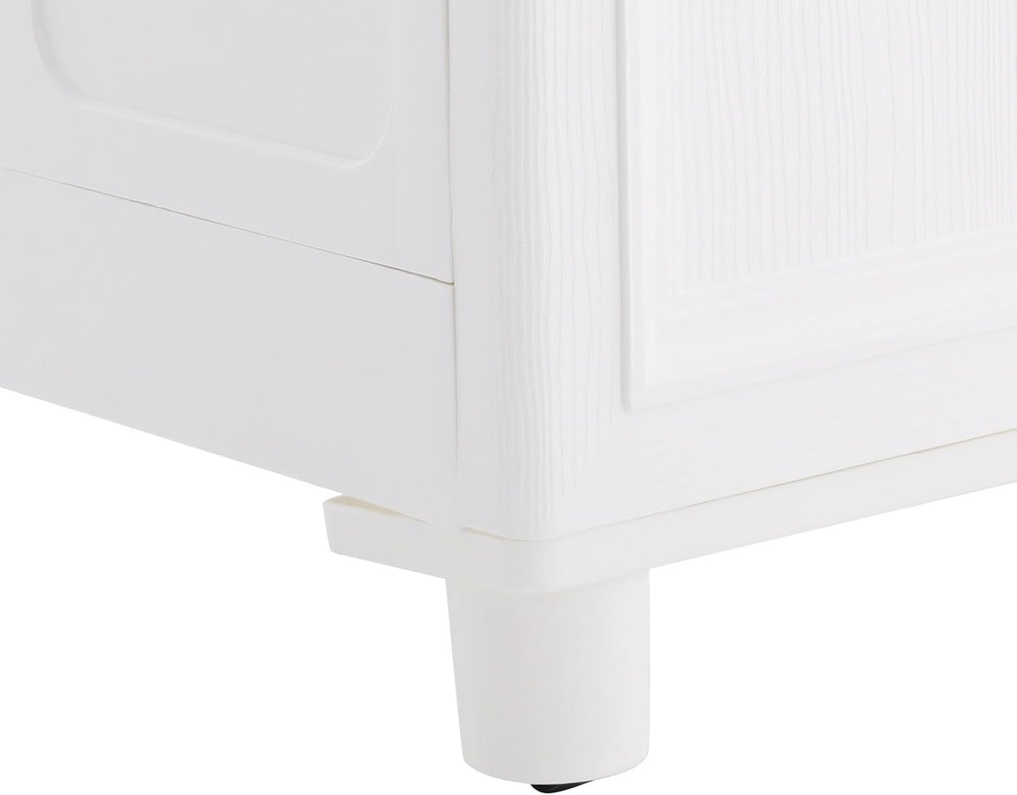 Slim Bathroom Storage Cabinet Freestanding Narrow Plastic Rolling Cart Bathroom Organizer with Drawers for Small Space Office, White (4-Tier)