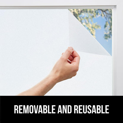 Gorilla Guard Window Privacy Film, Removable Two Way Sun Blocking, Reusable No Residue Stickers, Strong Static Clings to Glass Windows, Decorative Bathroom Door Coverings, 17.5 x 78.7 Inch, Frosted