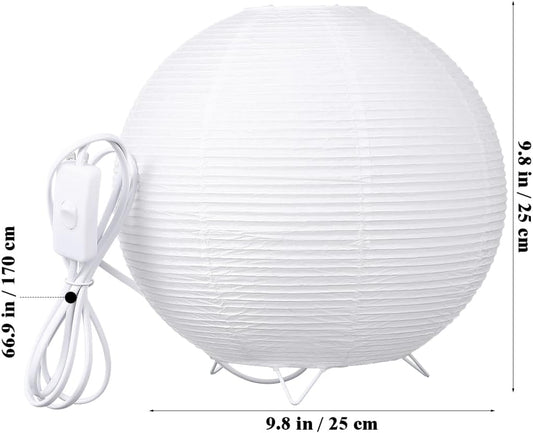 Paper Lantern Lamp: Floor Lamp Shield Japanese Style Standing Lampshade for Bedroom Desk and Nursery Bulb Included Minimalist Design with Base for Home Decor