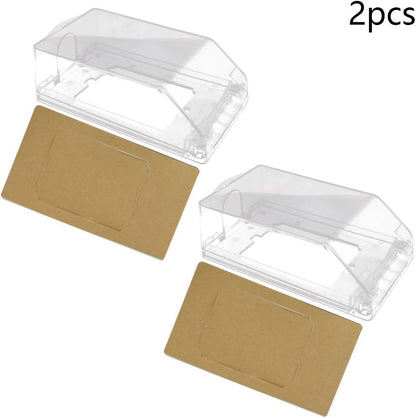 Fielect 2Pcs Weatherproof in Use Outlet Cover Plug Receptacle Protector for Retrofit Siding Construction Transparent 118 Type 210x100x47mm