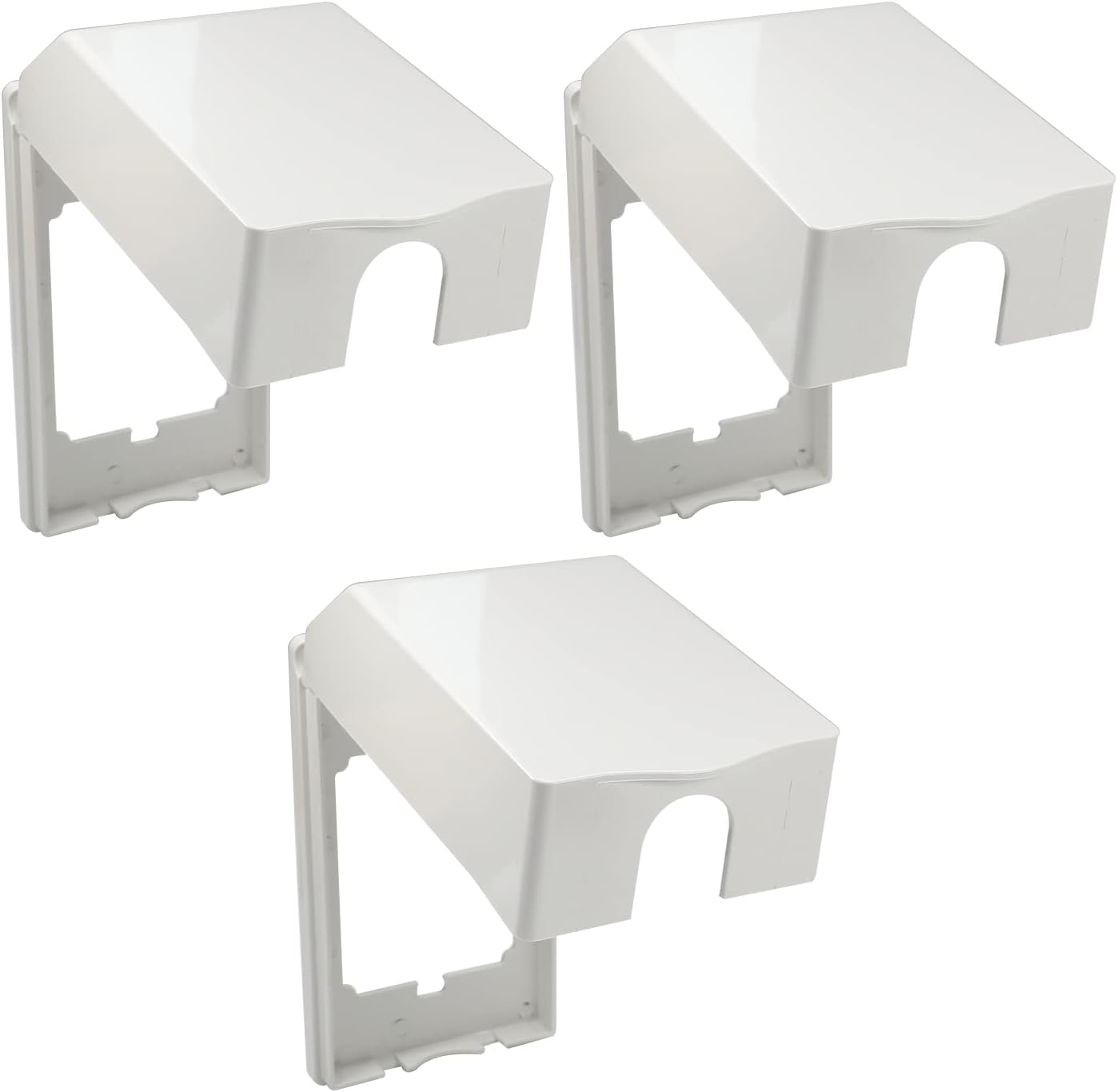 Fielect Weatherproof in Use Outlet Cover Plug Receptacle Protector for Retrofit Siding Construction White 120 Type 137x145x48mm 3Pcs