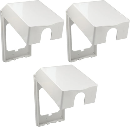 Fielect Weatherproof in Use Outlet Cover Plug Receptacle Protector for Retrofit Siding Construction White 120 Type 137x145x48mm 3Pcs
