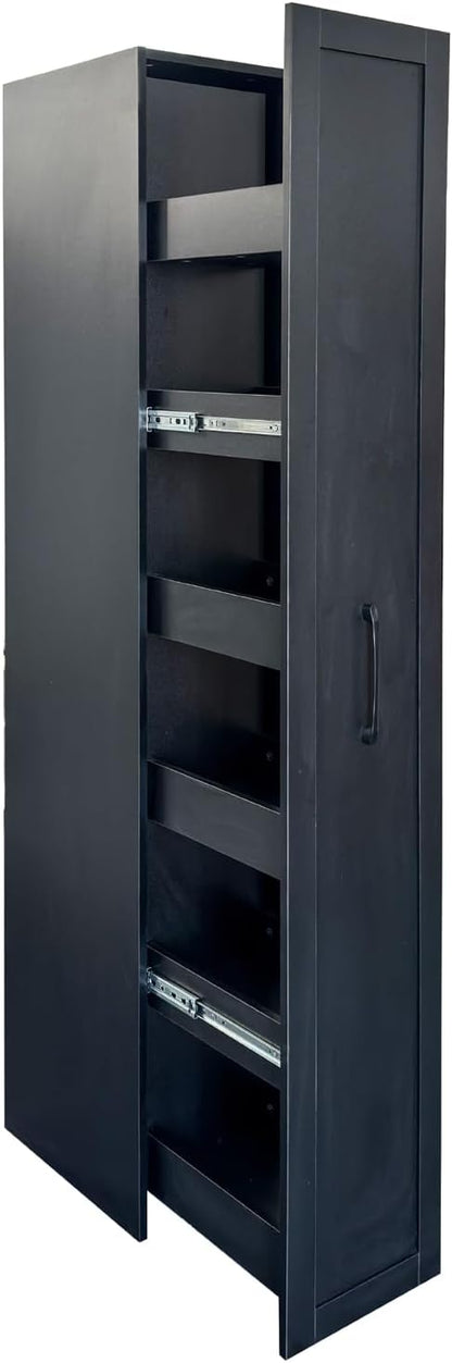 7 Tier Slim Rolling Storage Cart - Kitchen & Pantry Organizer, Narrow Storage Cabinet with Handle & Wheels, Spice Pull-Out Rack Next to Fridge Storage Shelf (White A-7 Tier Shelf Unit)