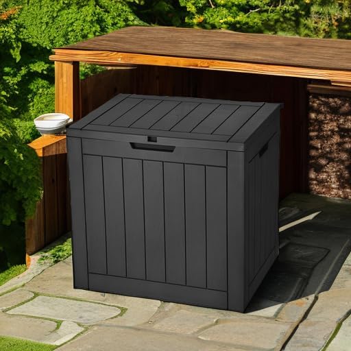YITAHOME 31 Gallon Outdoor Storage Box | Resin Deck Box and Waterproof Package Delivery Box for Gardening Tools, Pool Supplies, Patio Furniture, Lockable, Taupe