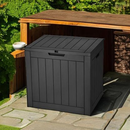 YITAHOME 31 Gallon Outdoor Storage Box | Resin Deck Box and Waterproof Package Delivery Box for Gardening Tools, Pool Supplies, Patio Furniture, Lockable, Taupe