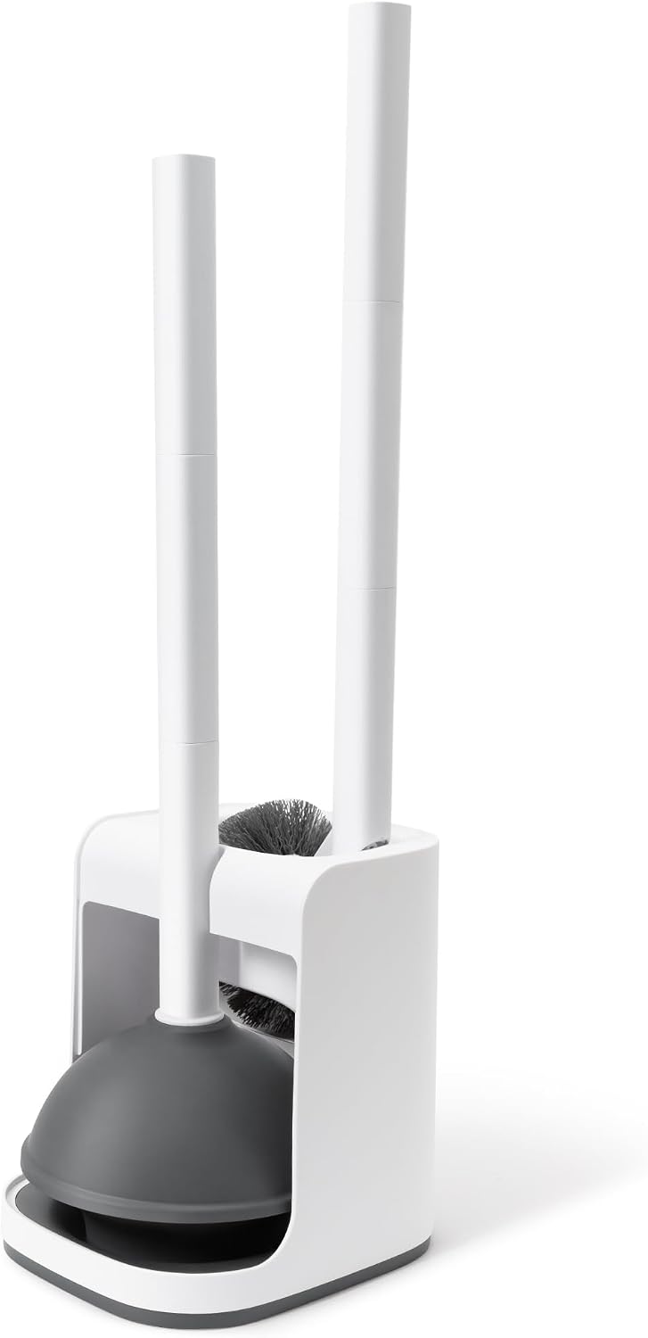 IVYROLL Toilet Brush and Plunger Set Hidden, S-Shaped Toilet Brush Plunger Combo, Perfect for Homes, Apartments & Bathrooms