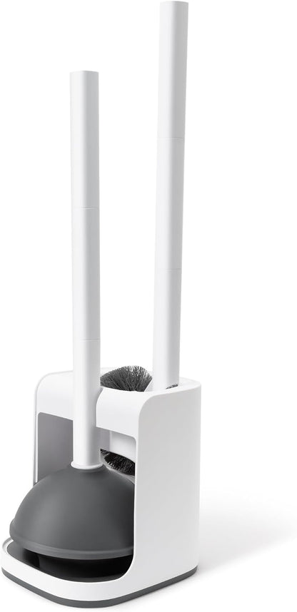 IVYROLL Toilet Brush and Plunger Set Hidden, S-Shaped Toilet Brush Plunger Combo, Perfect for Homes, Apartments & Bathrooms