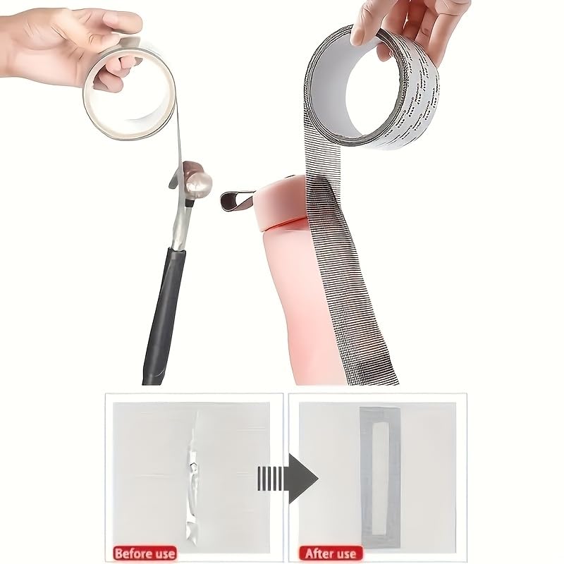 1PC Heavy-Duty Grid Mesh Tape - Self-Adhesive Sash Repair & Window Screen Tape with Super Strong Hold, Good Light Transmission & Weather Resistance for DIY & Home Repair (1PC)