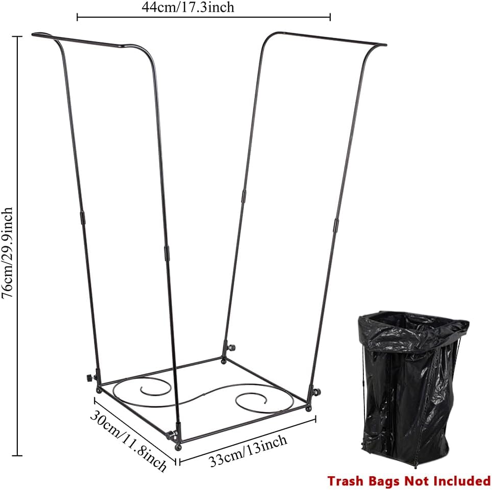Trash Bag Holder, Metal Garbage Bag Holder, 30-45 Gallon Portable Trash Bag Holder Stand, Multi-use Leaf Bag Holder for Yard, Camping, Party, Wedding