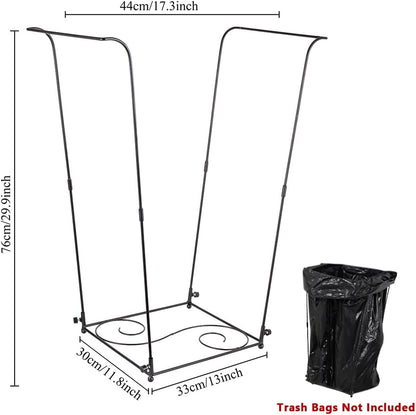 Trash Bag Holder, Metal Garbage Bag Holder, 30-45 Gallon Portable Trash Bag Holder Stand, Multi-use Leaf Bag Holder for Yard, Camping, Party, Wedding