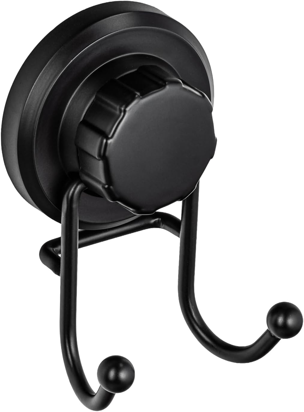 HASKO accessories - Suction Cup Hooks for Shower - Towel Hooks for Bathroom Wall Mounted Shower - Bathroom Hooks for Hanging - Stainless Steel SS304 Towel Holders, Black (2 Pack)