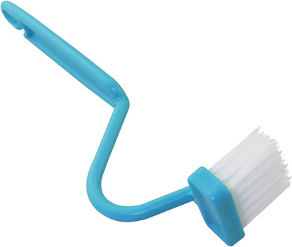 4PCS V-Shape Plastic Curved Brush Blue 7.9x1.4 inch Toilet Corner Edge Cleaning Brush S-Shape Toilet Cleaning Brush Curved Handle Sanitary Brush Bathroom Brush