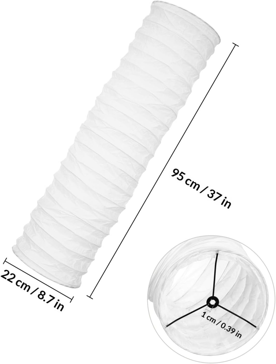 PATKAW 1 PCS Rice Paper Lamp Shade, Japanese Floor Lamp Cover Replacement, 37.3 Inch Tall Standing Lantern Light Shades, Foldable Cylinder Fixture for Living Room Bedroom Study Decoration