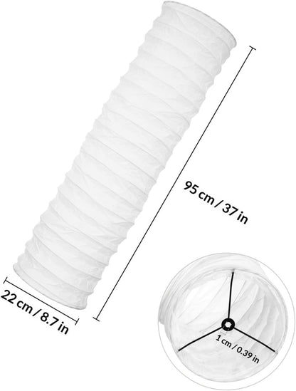 PATKAW 1 PCS Rice Paper Lamp Shade, Japanese Floor Lamp Cover Replacement, 37.3 Inch Tall Standing Lantern Light Shades, Foldable Cylinder Fixture for Living Room Bedroom Study Decoration
