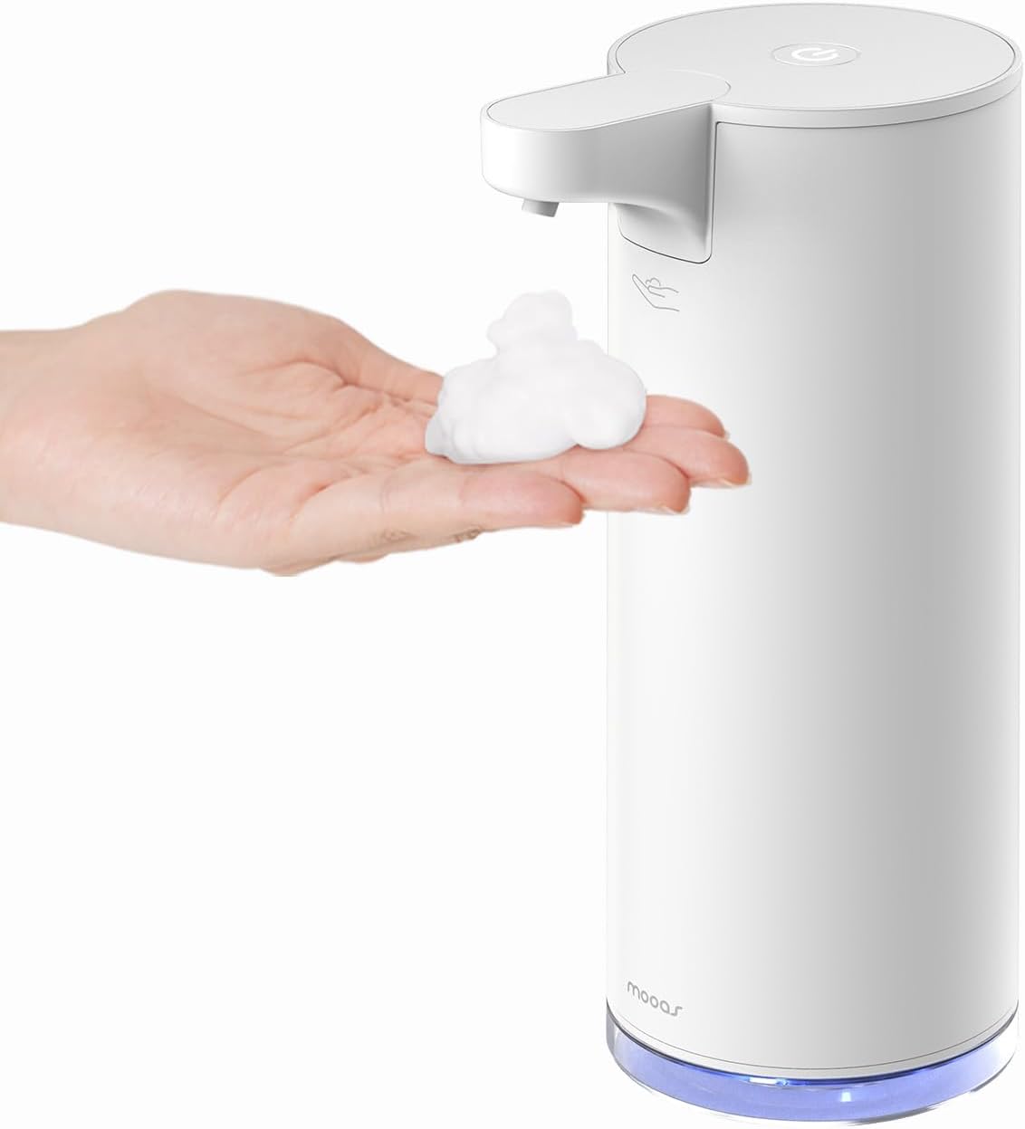 Mooas Automatic Foaming Soap Dispenser - Pure & Clean, Stainless Metal Rechargeable Electric Sensor, Touchless Dish Soap Dispenser for Kitchen & Bathroom, Commercial 9.4oz (Ivory)