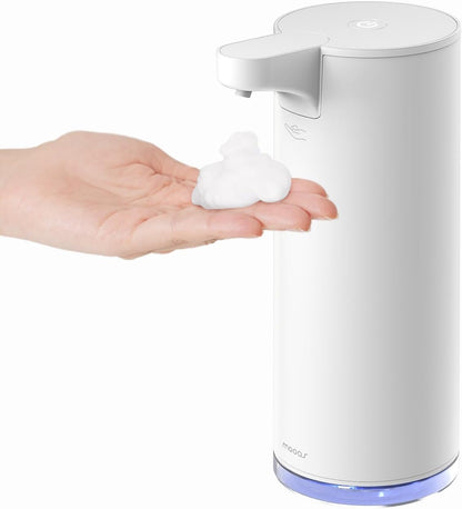 Mooas Automatic Foaming Soap Dispenser - Pure & Clean, Stainless Metal Rechargeable Electric Sensor, Touchless Dish Soap Dispenser for Kitchen & Bathroom, Commercial 9.4oz (Ivory)