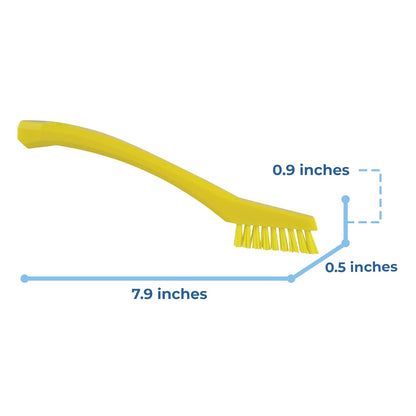 Vikan - 44016 Detail Brush, Multifunctional, Slip-Resistant Cleaning Tool, Extra Stiff Polypropylene & Polyester Bristle, 8 Inch, Yellow